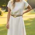 thumbnail image 2 of Unique Bargains 1 Pcs Adjustable Waist Belt Fashion Tie Pattern Adjustable Waist Cord Caramel Brown, 2 of 5
