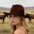thumbnail image 4 of Avaner Fedora Hats For Men And Women, Classic Felt Hats, Panama Hats, Western Suede Wide Brim Hats, With Bow Belt, Suitable For Everyday Styling And Party Outfits, 4 of 10