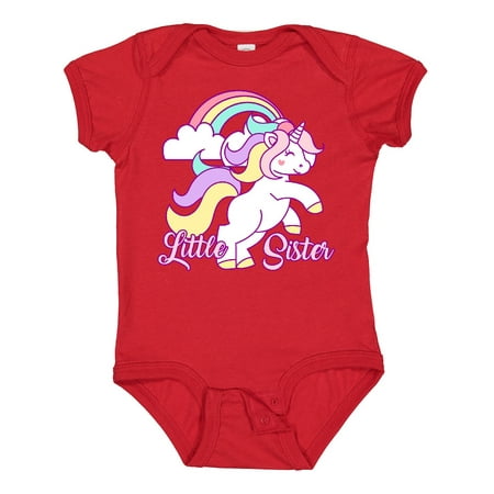 

Inktastic Little Sister Unicorn Gift Baby Girl Bodysuit