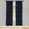 thumbnail image 4 of Ambesonne Retro Window Curtains, Simplified Flowers Dark Back, Each 28" W x 63" L, Soft Pink White and Indigo, 4 of 4