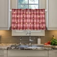 thumbnail image 5 of Plaid Background Bow Tier Curtains Tier Kitchen Living Room Bedroom Balcony 2 Panels 27x24 Inch, 5 of 9