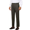 thumbnail image 4 of Pantalones de cuadros INSPIRE CHIC para hombre, con frente plano y corte recto, talla 36, negro y marrón, 4 of 5