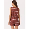 thumbnail image 3 of DARING DIVA Women's 2-Piece Round Neck Sleeveless Shirt Shorts Pajama Set 3XL Burgundy, 3 of 6