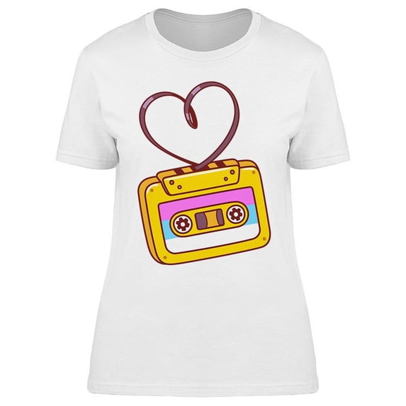 Cartoon Retro Cassette T-Shirt Women -Image by Shutterstock, Female x-Large