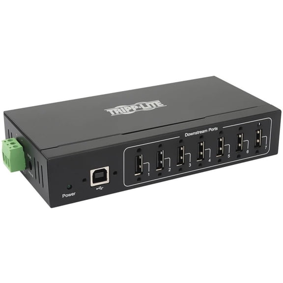 Tripp Lite USB 2.0 Hub Industrial 7-Port 15kV ESD Immunity Metal Mountable (U223-007-IND-1)