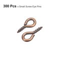 thumbnail image 3 of 300 Pack Small Screw Eye Hooks Mini Eyelets Screws, 4.5x10x1.2mm, Copper Tone, 3 of 5