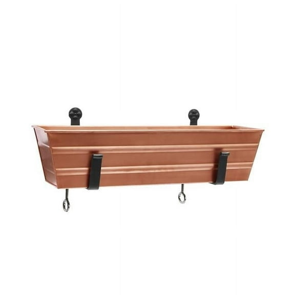 Achla C08C-RM Small Copper Flower Box with Clamp-on Brackets