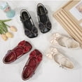 thumbnail image 2 of Paokuoon Little Kids Girls Mary Jane Flats Non Slip Shoes with Bownot Toddler Princess Wedding Dress Shoes, 2 of 9
