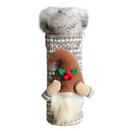 

Christmas Bottle Cap Doll Red Packaging Bag Long Hair Christmas Cap Table Decorations Lovers