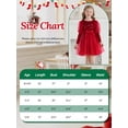 thumbnail image 2 of Usaibhir Girls Velvet Dress Flutter Long Sleeve Round Neck Tutu Shiny Midi Party Wedding Big Bowknot Tulle Clothes for Special Occasion 2-6T, 2 of 9