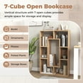 thumbnail image 5 of Giantex Wood Geometric Bookshelf, Freestanding Open Bookcase w/7 Cubes, Storage Display Rack for Home Office, Natural, 5 of 8