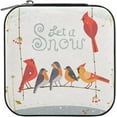 thumbnail image 2 of Travel Jewelry Box Cute Bird Red Northern Cardinal Let It Snow PU Leather Mini Jewelry case Small Portable Jewelry Organizer Box for Rings Earrings Necklaces Bracelets(Black) Women Gifts, 2 of 7