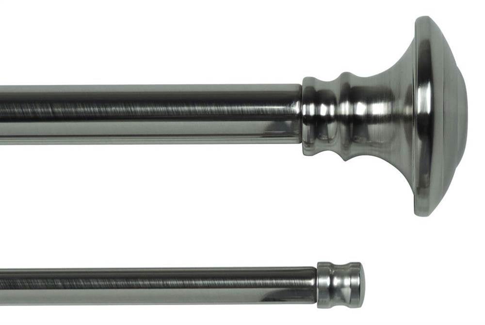 3.25 in. Double Curtain Rod in Brushed Nickel (72in.144 in. W x 3.25