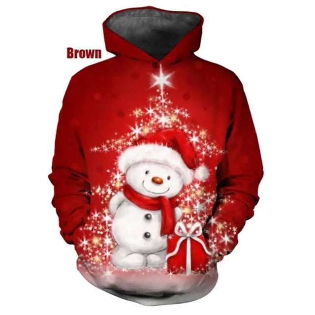 Navidad para hombre 3D impreso de gran tamaño primavera y otoño Sudadera con capucha ropa de calle Y2k América gimnasio Hip Hop ropa de calle