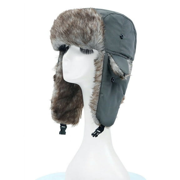 Unisex Men Women Russian Hat Trapper Bomber Warm Ear Flaps Winter Ski Hat Cap Headwear