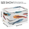 thumbnail image 4 of Little Colorful Birds Cartoon Square Storage Bins with Handles Collapsible Containing Box 1 Pack, 4 of 9
