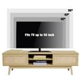 thumbnail image 3 of Urban Deco Classic Media Console Wood TV Stand,Entertainment center for 55 inch tv, TV CONSOLE, TV Cabinet with 2-Tier Storage Shelves for Living Room, Bedroom,Natural, 3 of 7