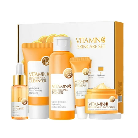 

Set For Teenage Girls Vitamin C Skin Care Set Skin Cleaning & Care Travel Size Kit With Cleanser 100ml Natural Baby Bath Sponge Cavitation Gel Watermelon Scrub Organic Oil Tone Soap
