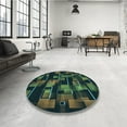 thumbnail image 4 of Ahgly Company Machine Washable Indoor Round Transitional Midnight Gray Area Rugs, 7' Round, 4 of 7
