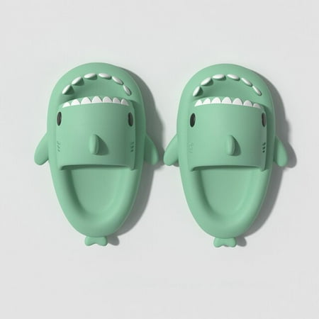 

QWZNDZGR Men Women Summer Beach Slippers Gradient Shark Slides Fashion Outdoor Indoor Eva Soft Flip Flops Male Thick Sole Anti-Slip Shoes
