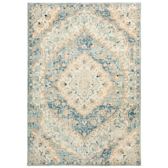Avalon Home Xola Medallion Traditional Area Rug, Blue