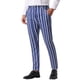 thumbnail image 5 of Pantalones de patrón irregular Inspire Chic para hombre, pantalones de frente plano con bloques de color y rayas, 32 azul marino, 5 of 6