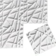 thumbnail image 4 of 12pcs Matte White PVC 3D Wall Panel Geometric Crossing Lines, 19.7" X 19.7" (50cm*50cm), Covers 32 Sqft, For Interior Wall Decor In Living Room, Bedroom, Kitchen Room, TV Background, Feature Walls Dec, 4 of 4