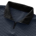 thumbnail image 5 of Mens Quarter Zip Pullover Sweatshirts for Men Diamond Quilted Collar Waffle Weave Sweatshirt Solid Color Casual Loose Fit Sweatshirt with Pockets, 5 of 8