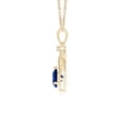 thumbnail image 2 of ANGARA Natural Sapphire Knotted Heart Pendant with Diamond in 14K Yellow Gold for Women (Size-5mm) | September Birthstone, Anniversary, Jewelry Gift for Women | Natural Blue Sapphire Necklace, 2 of 8