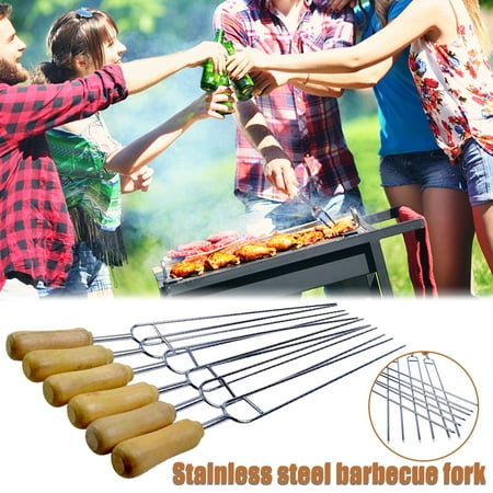 

BBQ Stainless Steel Shish Kabob Skewers Barbecue Stick Grilling Long Needle