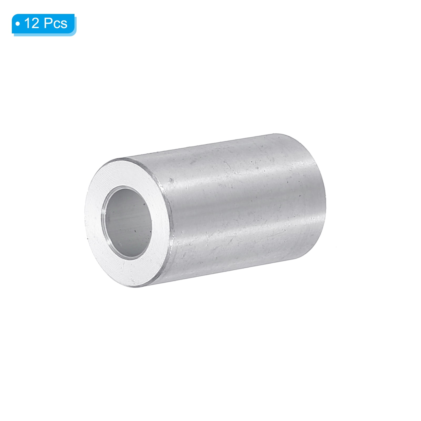 M6 Aluminum Spacers, 12 Pcs Metal Spacers Aluminum 6.2mm ID x 12mm OD x 20mm L Aluminum Spacer Screw Standoff Round for 1/4 or M6 Screw Bolts