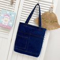 thumbnail image 2 of Jiibva Vintage Denim Splicing Shoulder Bag For Women Fashion Bags Casual Large Capacity Canvas Tote Underarm Shopper Bag, 2 of 7