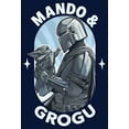 thumbnail image 2 of Boy's Star Wars: The Mandalorian Father's Day Mando & Grogu Love  Graphic Tee Navy Blue X Large, 2 of 4