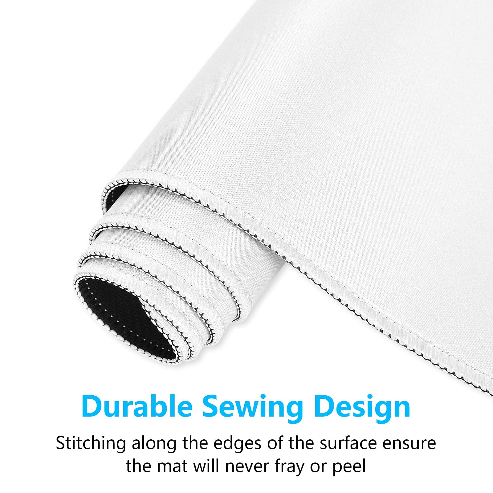 Large Gaming Mouse Pad  Extended Mat With Stitched Edges Full Size Non-slip Base Big Xxl Computer Desk Mats For Gamer Laptop Office 31.5 X 15.7in White