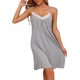 thumbnail image 1 of INSPIRE CHIC Lencería de Mujer Modal Sin Mangas con Tirantes de Espagueti Vestido de Noche Ropa de Casa M Gris Claro, 1 of 6