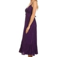thumbnail image 4 of Sakkas Allie Stonewashed Embroidered Adjustable Spaghetti Straps Long Dress - Purple - 1X/2X, 4 of 5