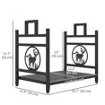 thumbnail image 3 of Outsunny Firewood Rack Decorative Metal Wood Storage Holder with Handles, 3 of 10