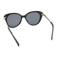 thumbnail image 4 of Womens Contemporary Oversized Designer Butterfly Plastic Fashion Sunglasses All Black, 4 of 4