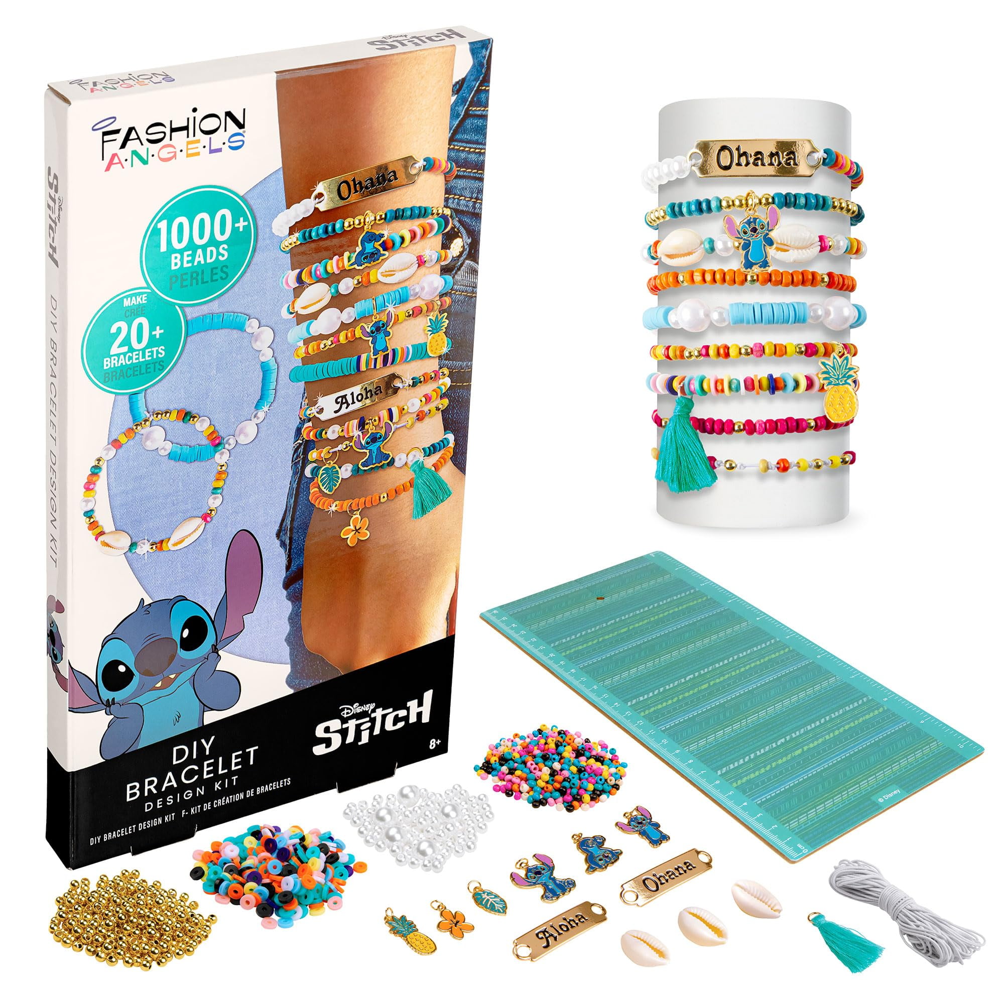 Fashion Angels Disney Stitch DIY Bead Bracelet Making Kit Includes 1000 Shell Beads Tassels and More Lilo and Stitch Collectable Bracelets Ages 8 and Up Walmart
