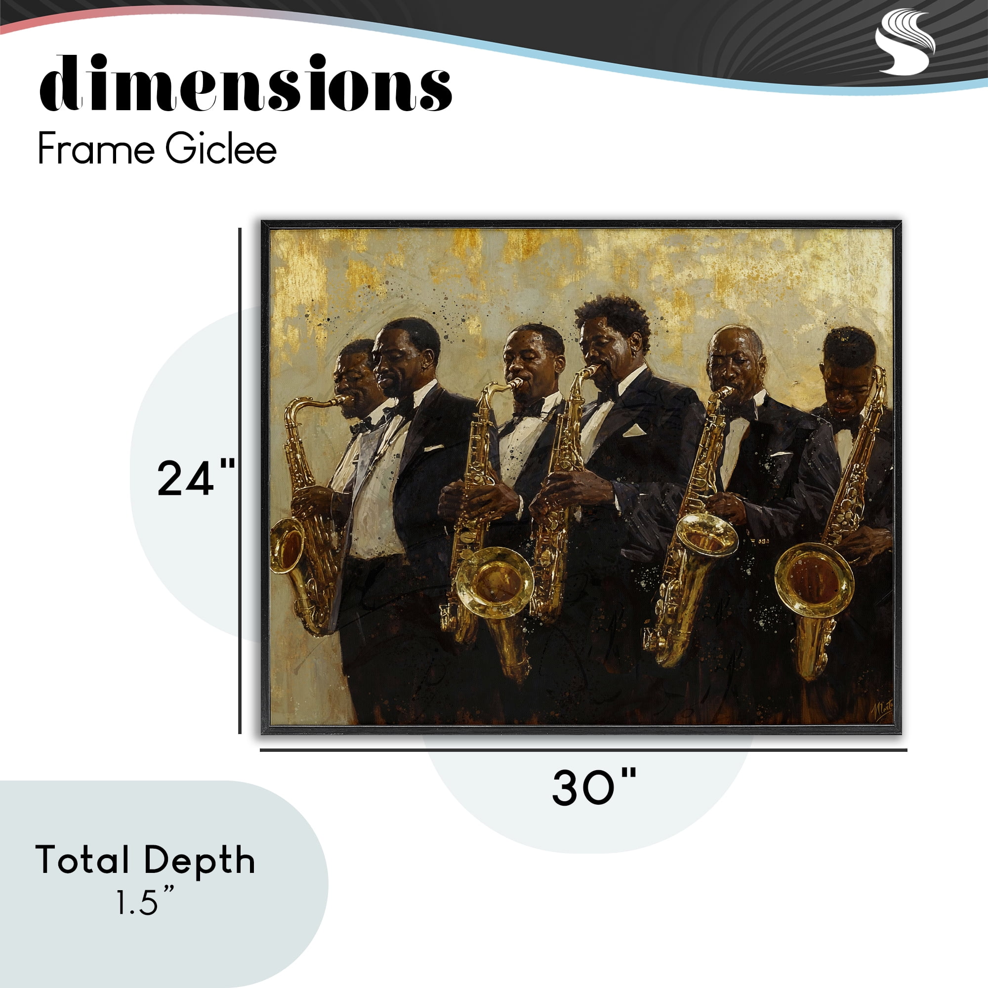 Golden Era Ensemble Black Framed Giclee Art, design by Marta Wiley