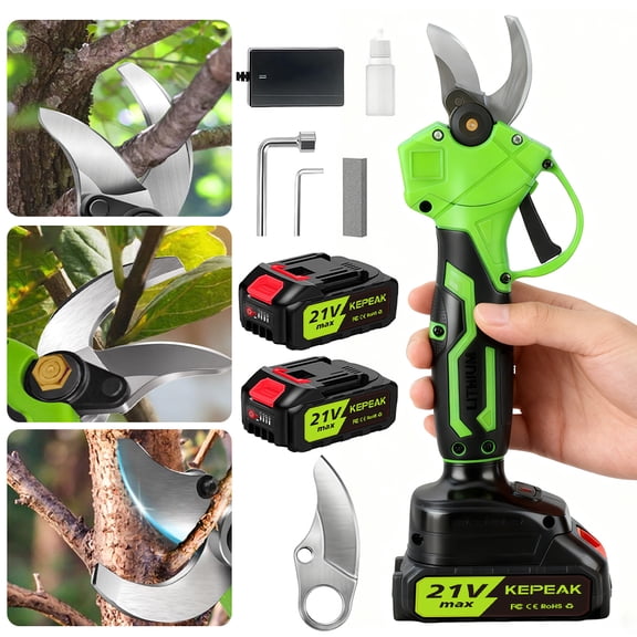 Cordless Electric Pruning Shears,DFITO SK5 Steel Blade Tree Pruner with 2×13000mAh Rechargeable Batteries, 30mm Cutting Capacity, Lightweight Garden Trimming Tool for Orchard Yard
