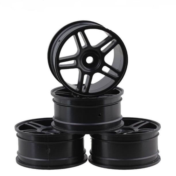 Ounissouiy 4 Piezas52mm Elástico * Neumáticos de coche RC Llantas antideslizantes Llantas Neumáticos de buje Alta tracción Buena fricción Kits de construcción modelo Cinco estrellas/negro