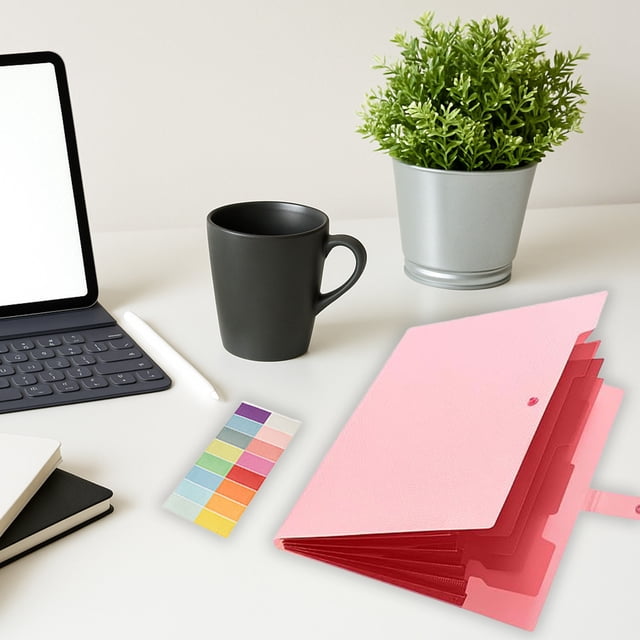 Carpeta Organizadora con Botones A4 | Organizador de Documentos de Plástico | Opciones Multicolor: Negro, Azul Cielo, Rosa, Morado, Gris y Verde | Almacenamiento de Oficina Duradero | Archivador Lige