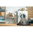 thumbnail image 2 of Ahgly Company Tapis Rond Industriel Moderne Gris Lavable en Machine, 4 Pieds Rond, 2 of 7