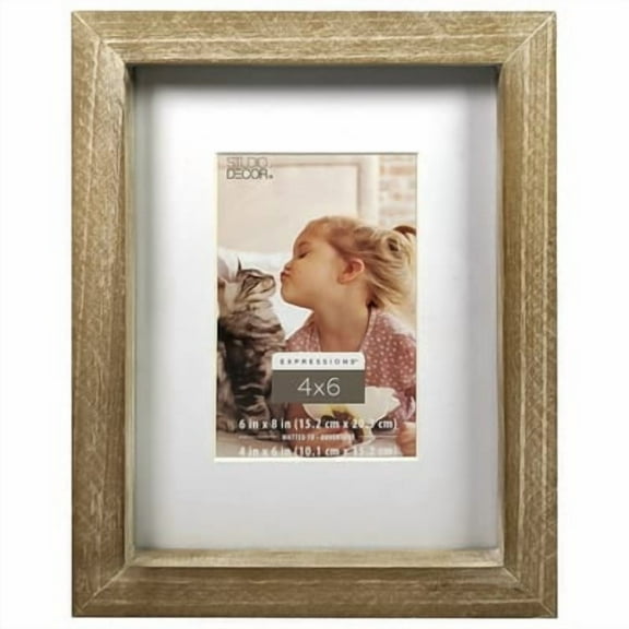 12 Pack: Rustic Wood 4" x 6" Frame with Mat - Expressions by Studio Decor
