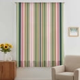 Colorful Striped Sheer Curtains 63 Inches Long, Sage Green Pink White ...