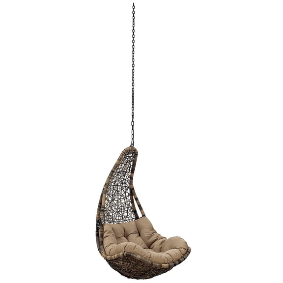 Modway Abate Outdoor Patio Swing Chair Without Stand in Black Mocha