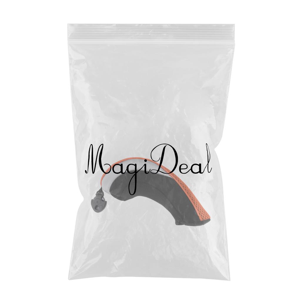 4 Pieces Golf Hybrid UT Club Head Cover Headcover with Number Tag Orange