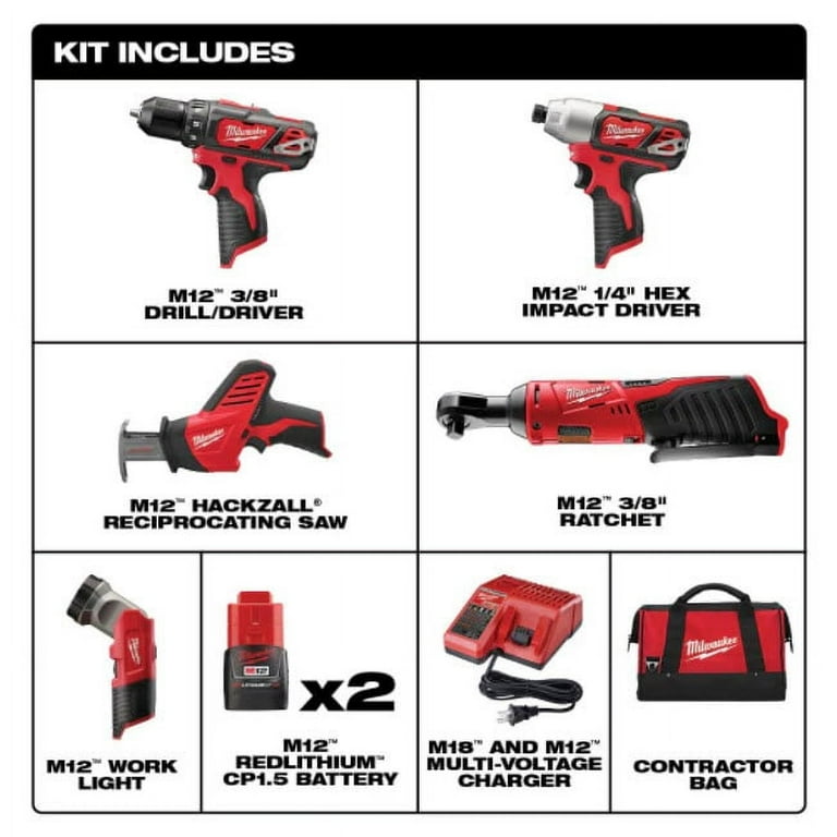 Milwaukee drill set 12 volt hotsell