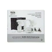The First Years Quiet Expressions™ Double Electric Breast Pump | Quiet Operation for Discreet Pumping | 8 Adjustable Suction Levels | Includes 2 Breastflow Bottles and Carrying Tote